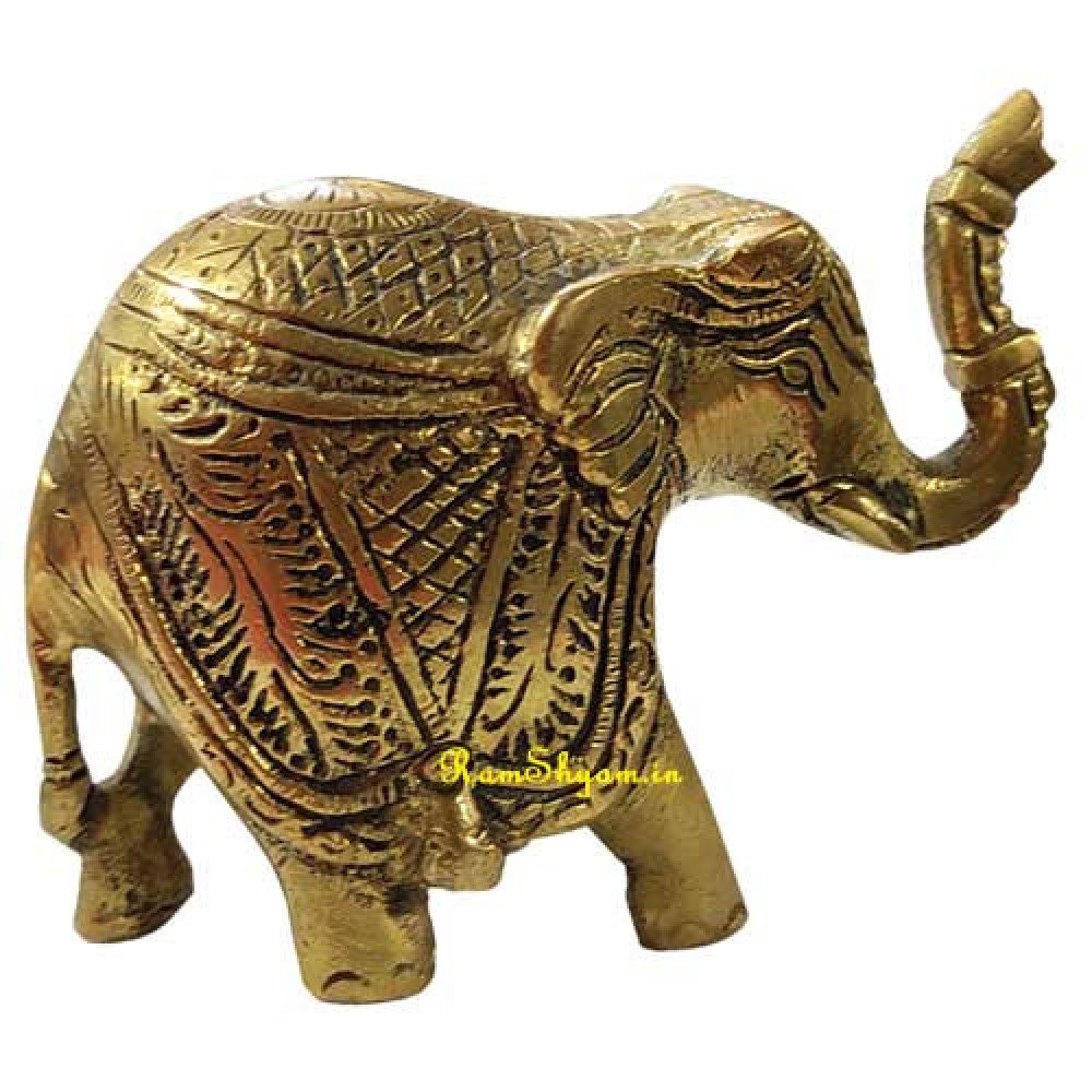 Brass Elephant Idol 4 inch